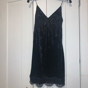 TopShop velvet lace trim mini dress